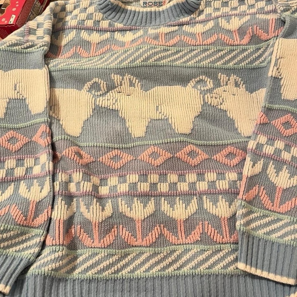 vintage rose fairy kei pig sweater